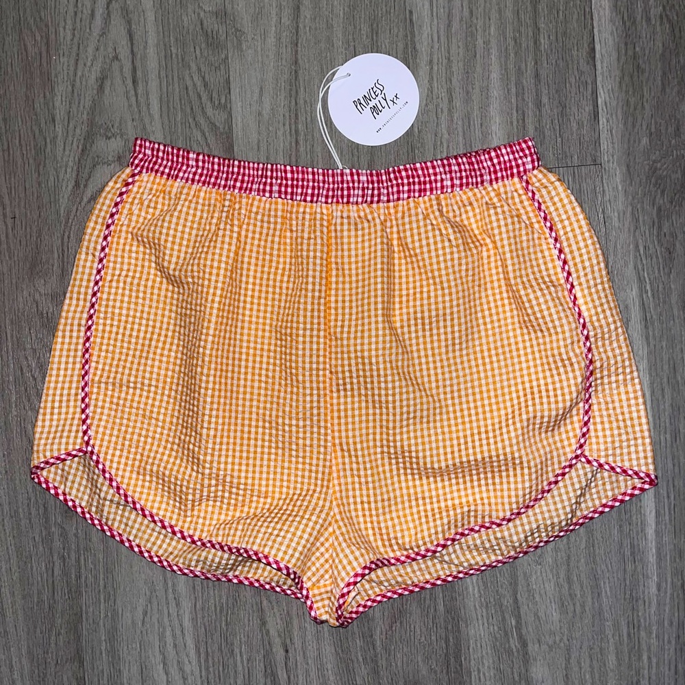 Princess Polly Orange Gingham Track Shorts Size 10 NWT - Picture 5 of 8